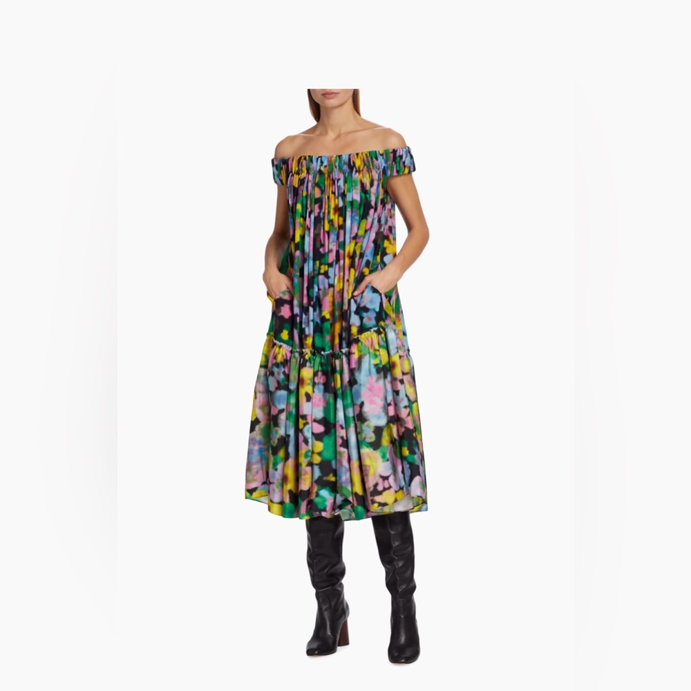 $1374 AZ Factory AZ Factory x Lutz Off-The-Shoulder Midi-Dress size 34/us2